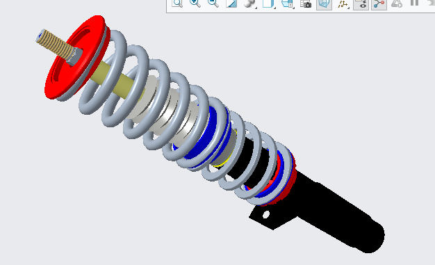 Fully constrained 3D master assembly of the double-spring adjustable coilover, s (image 2 of 2)