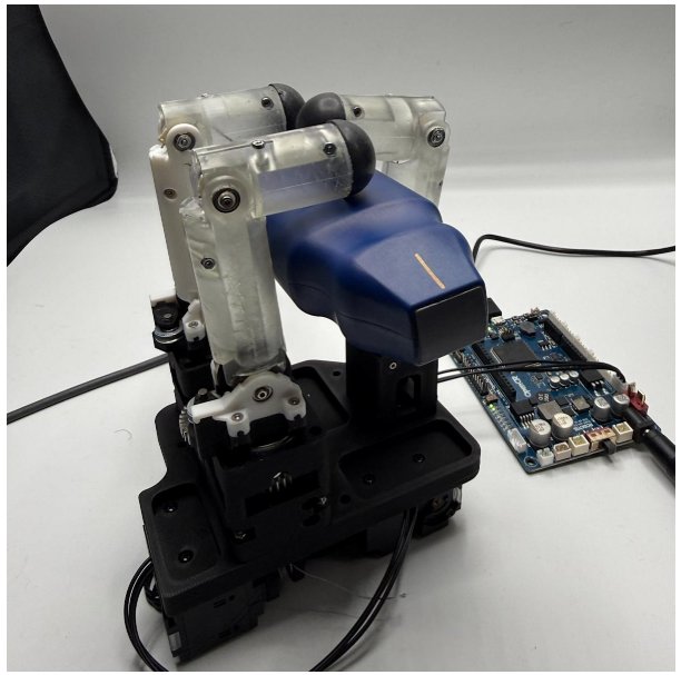 Latest prototype of the 3D-printed end-effector with Dynamixel servo motors and 