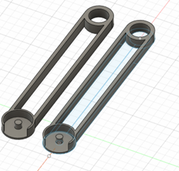 Autodesk Fusion 360 CAD design of the t-shirt taut device which features an adju (image 2 of 3)