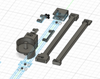 Autodesk Fusion 360 CAD design of the t-shirt taut device which features an adju (image 3 of 3)
