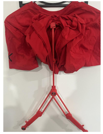 Prototype device attached to a hanger
